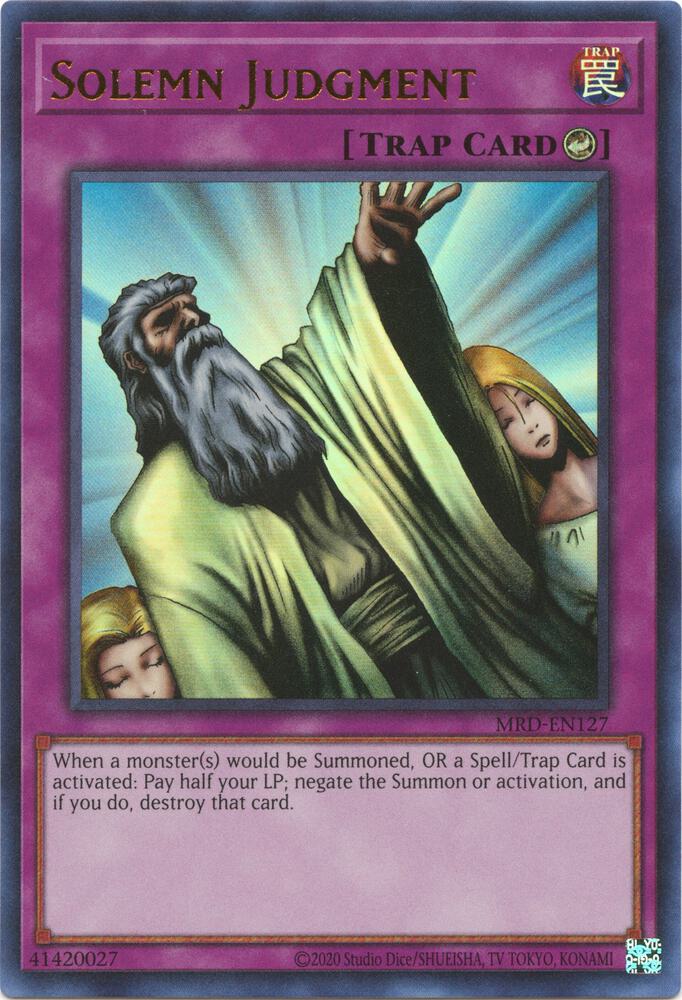 Solemn Judgment MRD-EN127 card from Metal Raiders (25th Anniversary Edition)