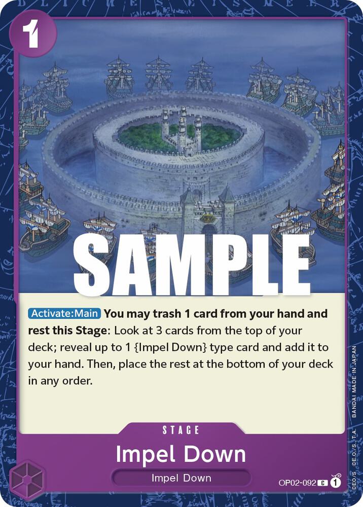 Impel Down OP02-092 card from Paramount War