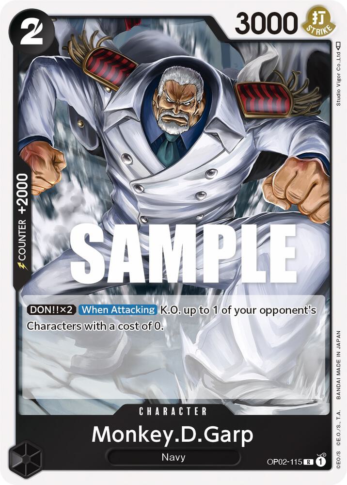 Monkey.D.Garp OP02-115 card from Paramount War
