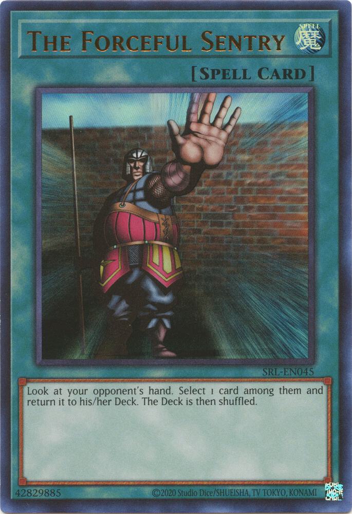 The Forceful Sentry SRL-EN045 card from Spell Ruler (25th Anniversary Edition)
