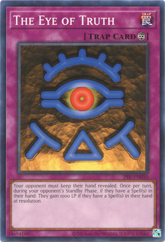 The Eye of Truth PSV-EN010 card from Pharaoh's Servant (25th Anniversary Edition)