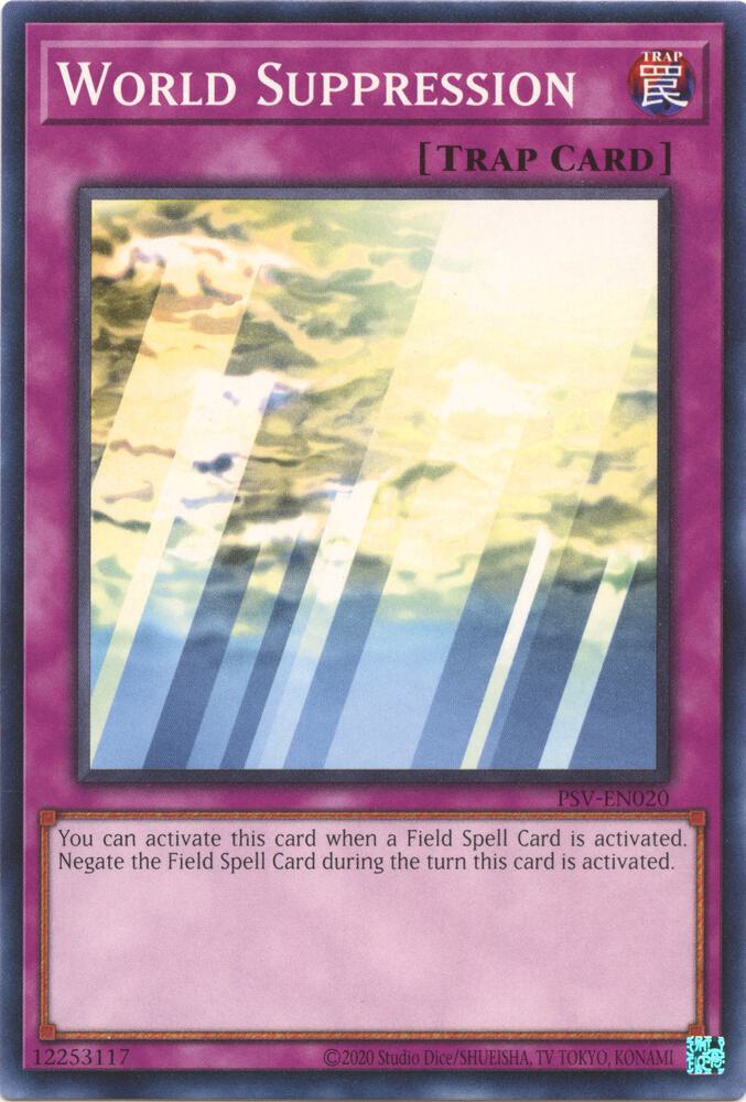 World Suppression PSV-EN020 card from Pharaoh's Servant (25th Anniversary Edition)