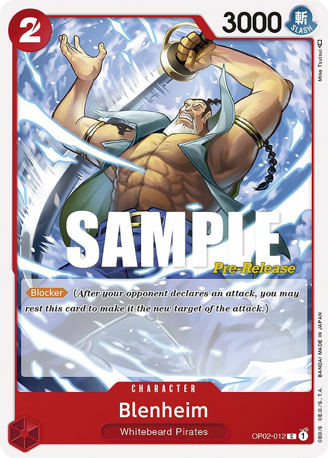 Blenheim OP02-012 card from Paramount War Pre-Release Cards
