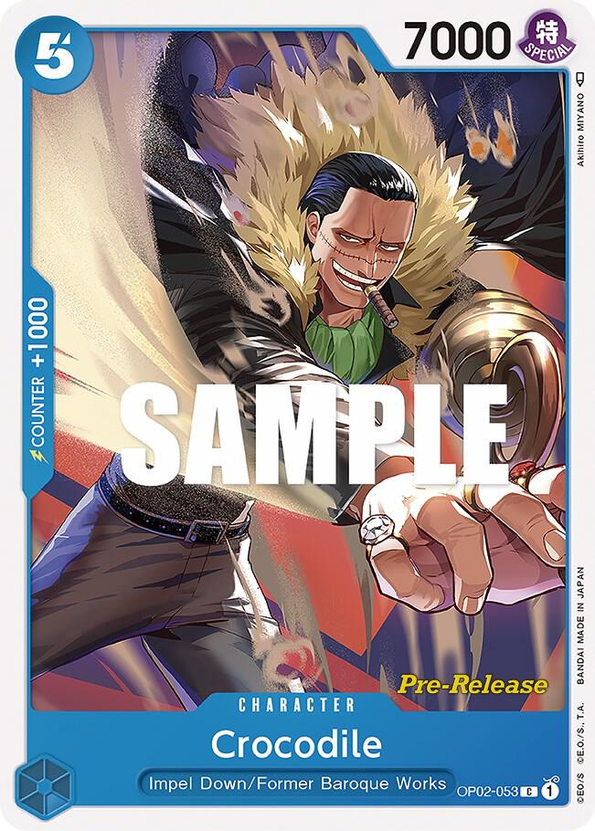 Crocodile OP02-053 card from Paramount War Pre-Release Cards