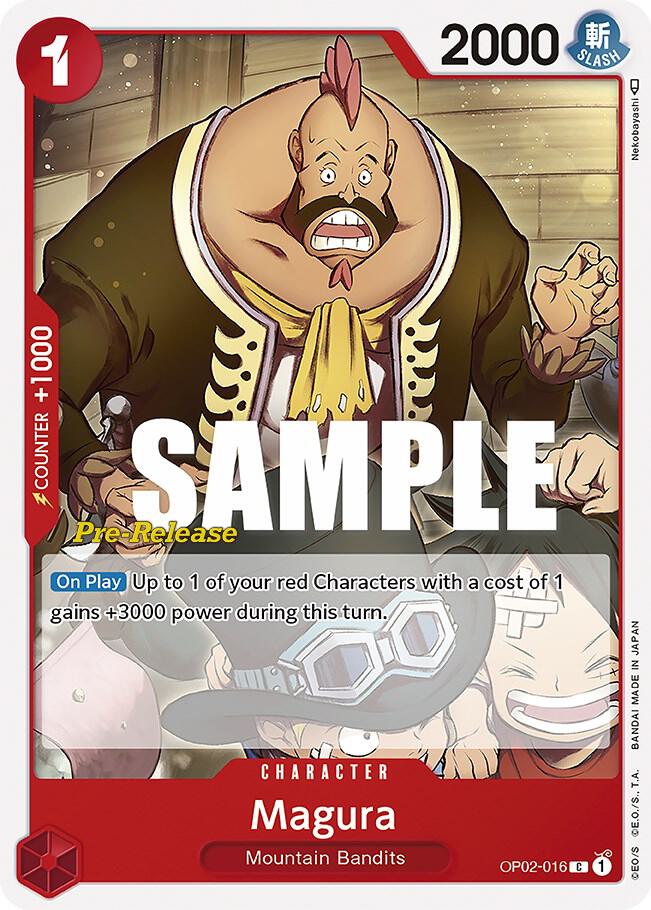 Magura OP02-016 card from Paramount War Pre-Release Cards