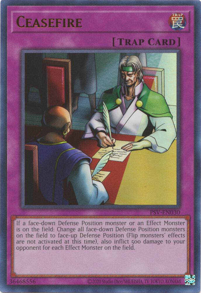 Ceasefire PSV-EN030 card from Pharaoh's Servant (25th Anniversary Edition)