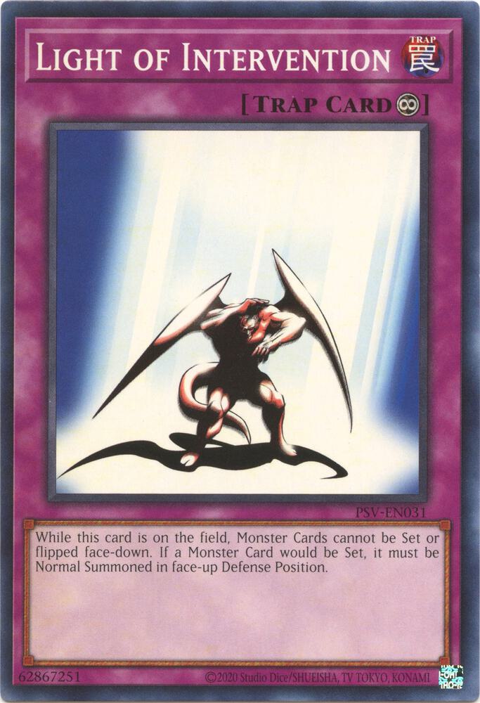Light of Intervention PSV-EN031 card from Pharaoh's Servant (25th Anniversary Edition)