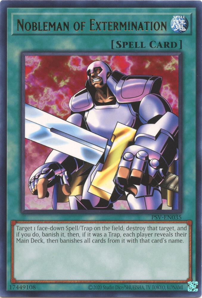 Nobleman of Extermination PSV-EN035 card from Pharaoh's Servant (25th Anniversary Edition)