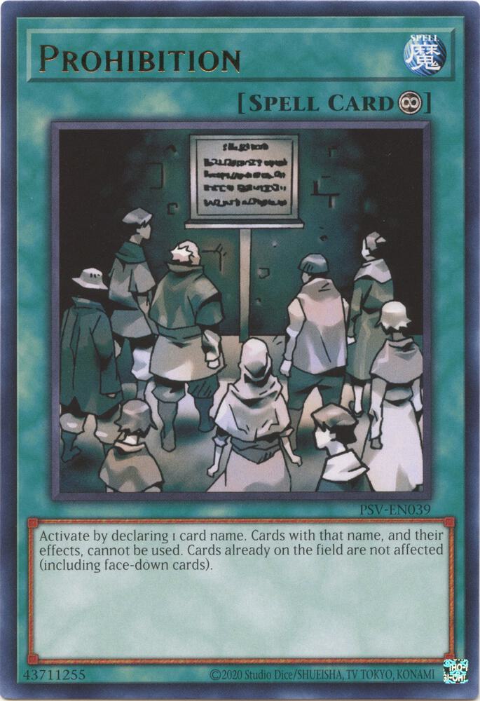 Prohibition PSV-EN039 card from Pharaoh's Servant (25th Anniversary Edition)