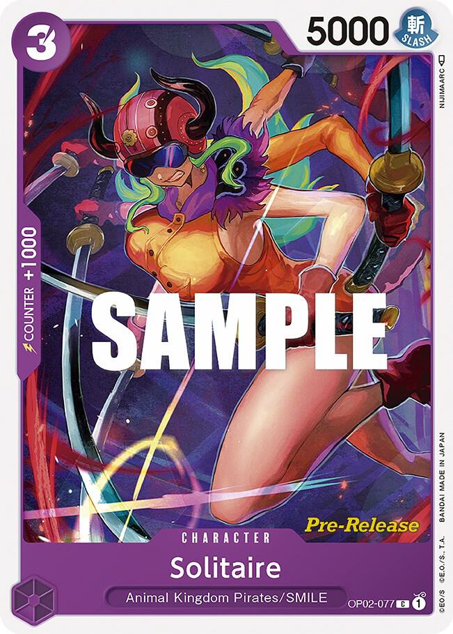 Solitaire OP02-077 card from Paramount War Pre-Release Cards