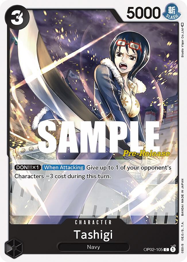 Tashigi OP02-105 card from Paramount War Pre-Release Cards