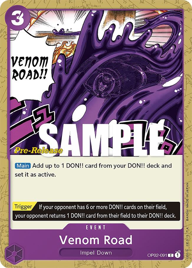 Venom Road OP02-091 card from Paramount War Pre-Release Cards