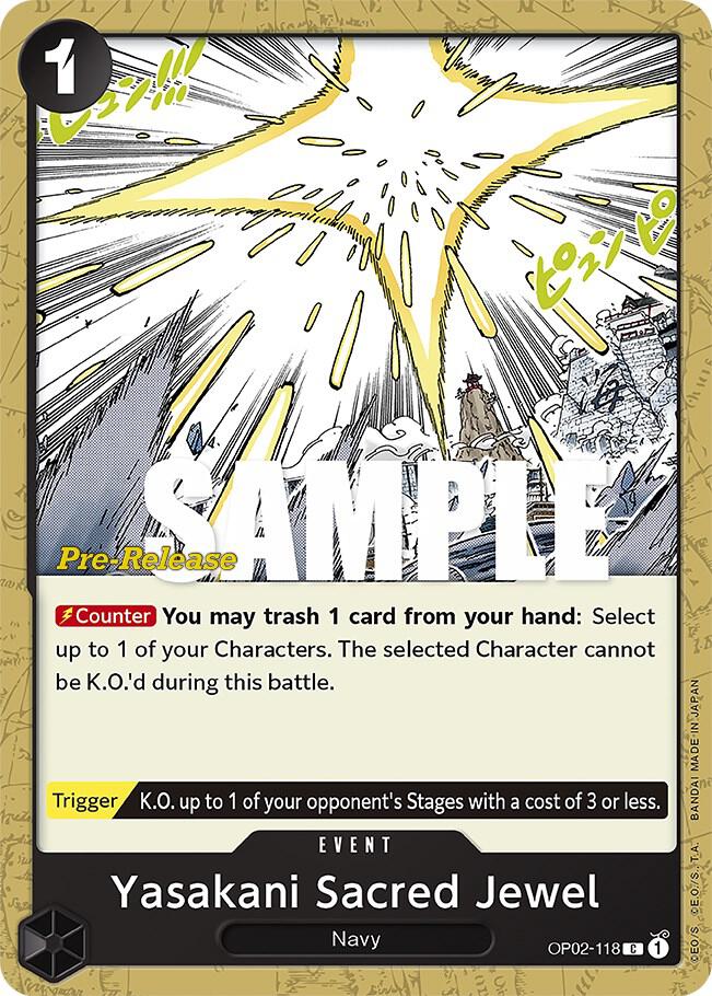 Yasakani Sacred Jewel OP02-118 card from Paramount War Pre-Release Cards