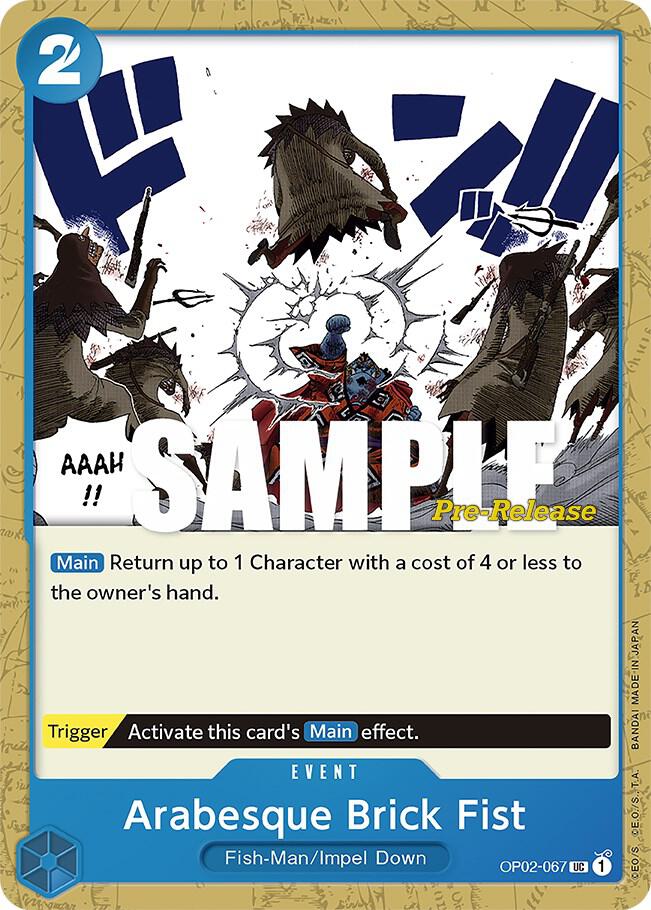 Arabesque Brick Fist OP02-067 card from Paramount War Pre-Release Cards