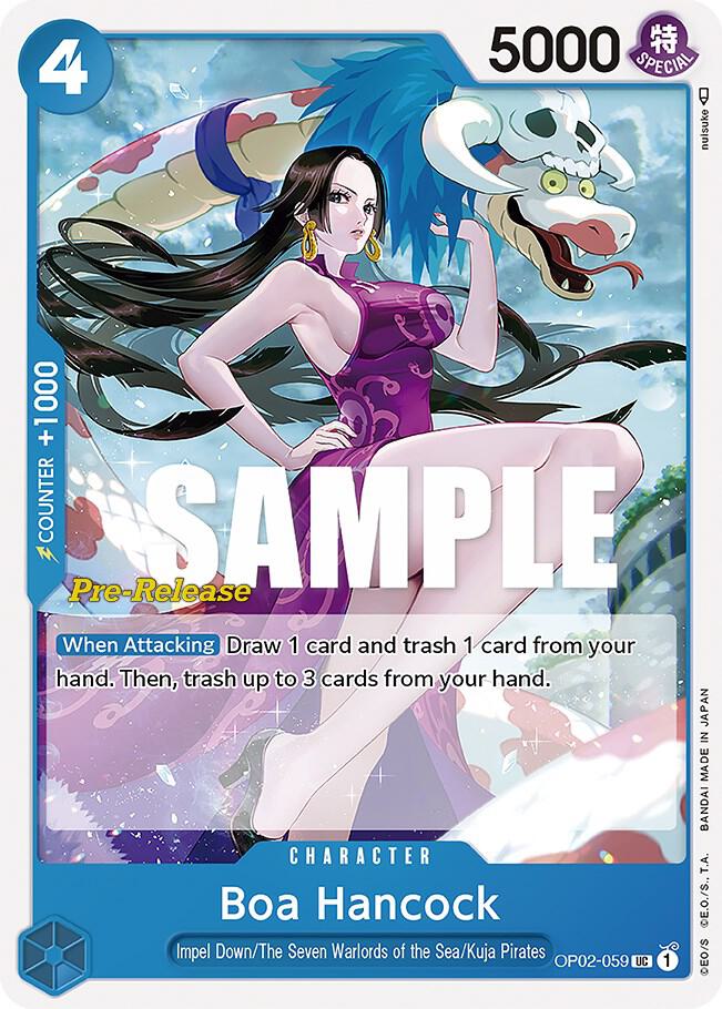 Boa Hancock OP02-059 card from Paramount War Pre-Release Cards