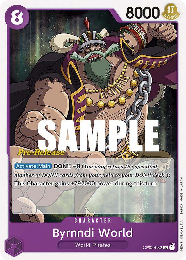Byrnndi World OP02-082 card from Paramount War Pre-Release Cards