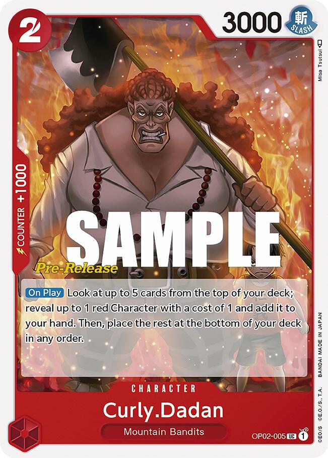 Curly.Dadan OP02-005 card from Paramount War Pre-Release Cards