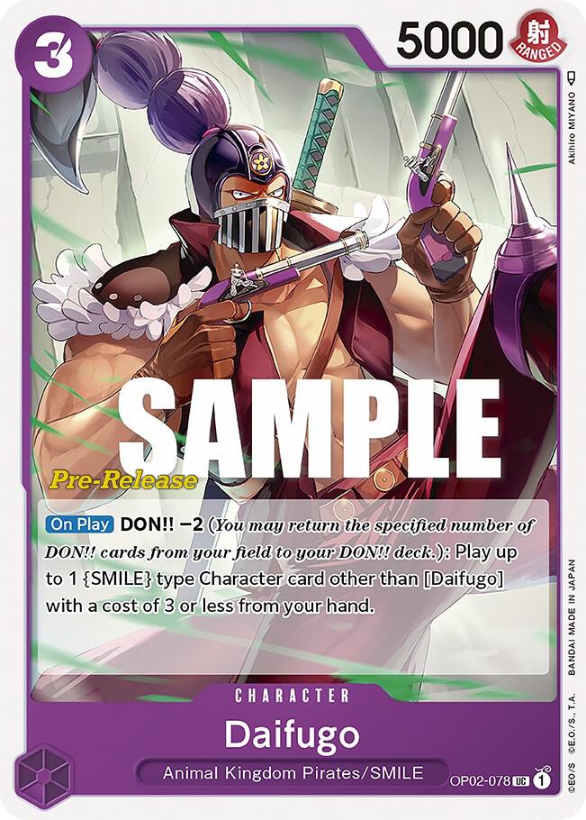 Daifugo OP02-078 card from Paramount War Pre-Release Cards