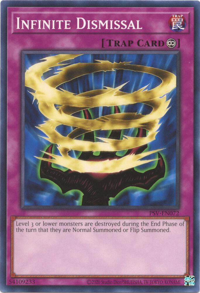 Infinite Dismissal PSV-EN072 card from Pharaoh's Servant (25th Anniversary Edition)