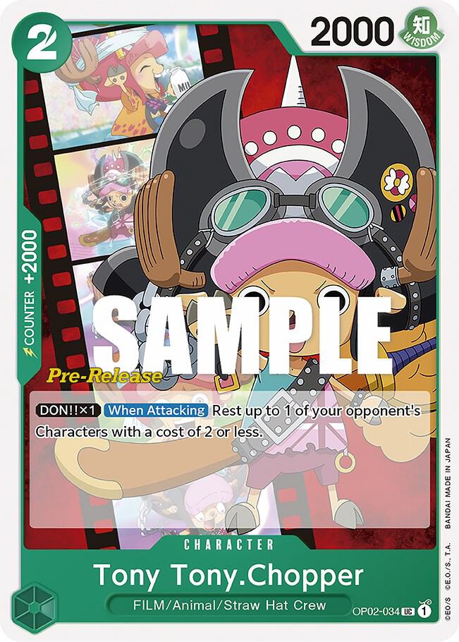 Tony Tony.Chopper OP02-034 card from Paramount War Pre-Release Cards