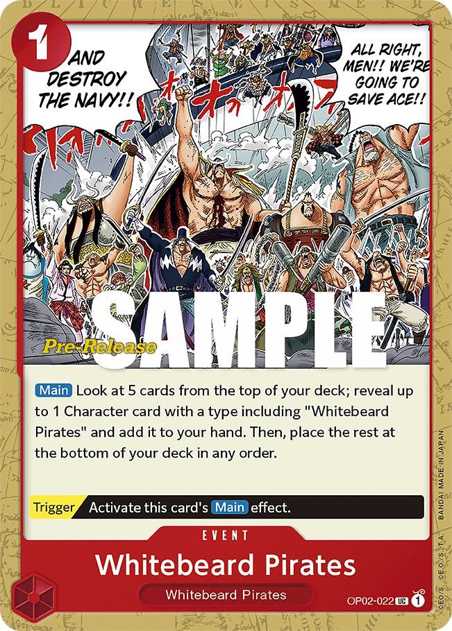 Whitebeard Pirates OP02-022 card from Paramount War Pre-Release Cards