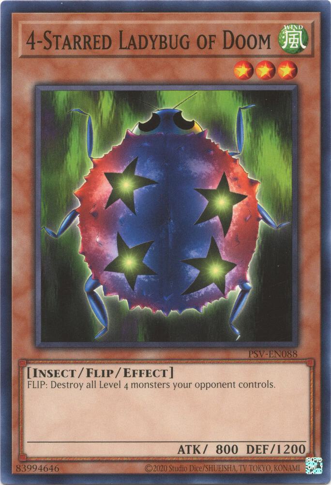 4-Starred Ladybug of Doom PSV-EN088 card from Pharaoh's Servant (25th Anniversary Edition)