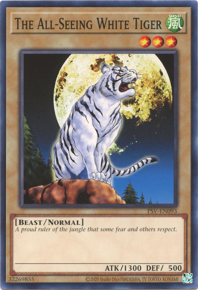 The All-Seeing White Tiger PSV-EN093 card from Pharaoh's Servant (25th Anniversary Edition)