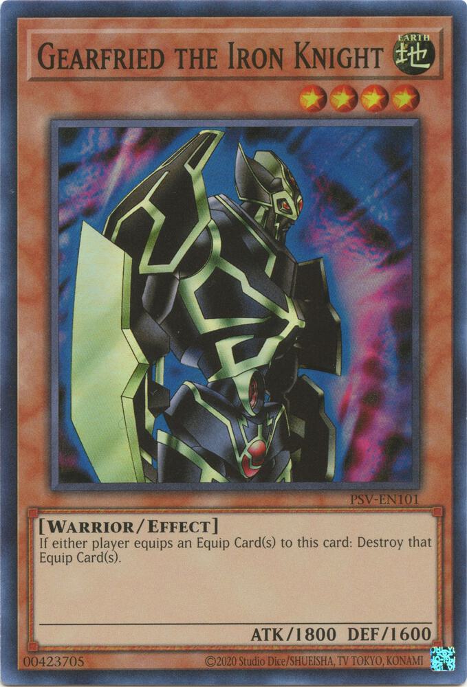 Gearfried the Iron Knight PSV-EN101 card from Pharaoh's Servant (25th Anniversary Edition)