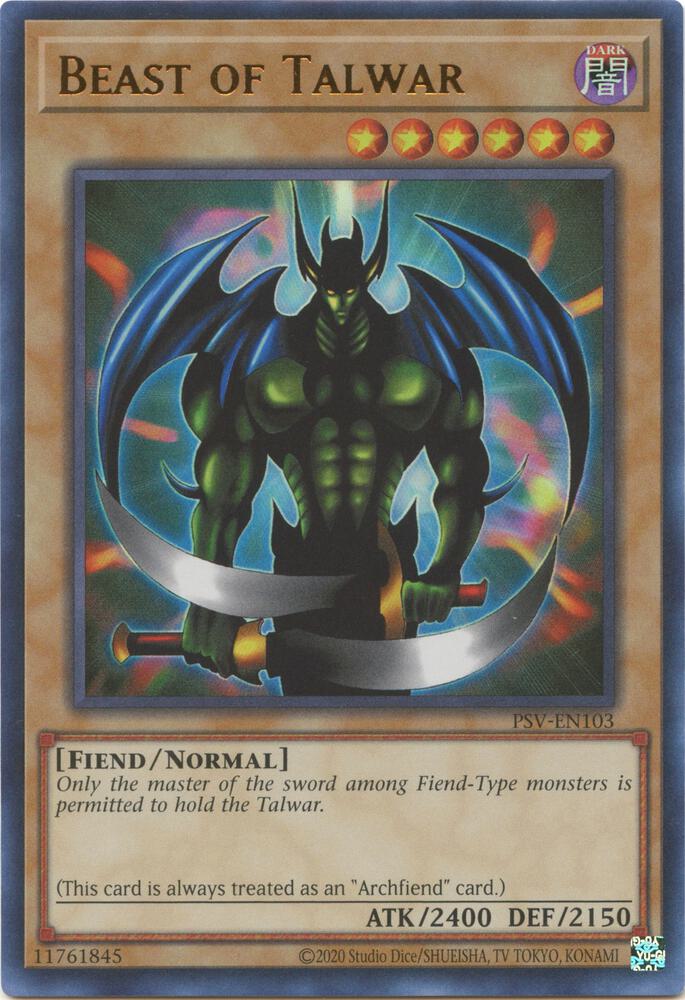 Beast of Talwar PSV-EN103 card from Pharaoh's Servant (25th Anniversary Edition)