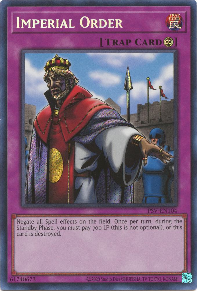 Imperial Order PSV-EN104 card from Pharaoh's Servant (25th Anniversary Edition)