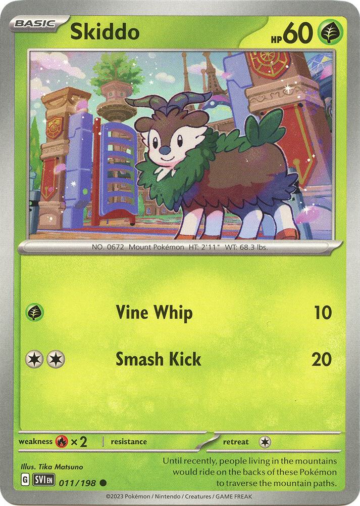 Skiddo 011/198 card from SV01: Scarlet & Violet Base Set