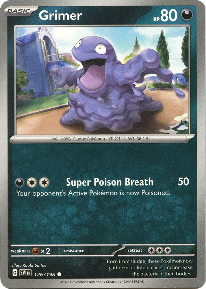Grimer 126/198 card from SV01: Scarlet & Violet Base Set
