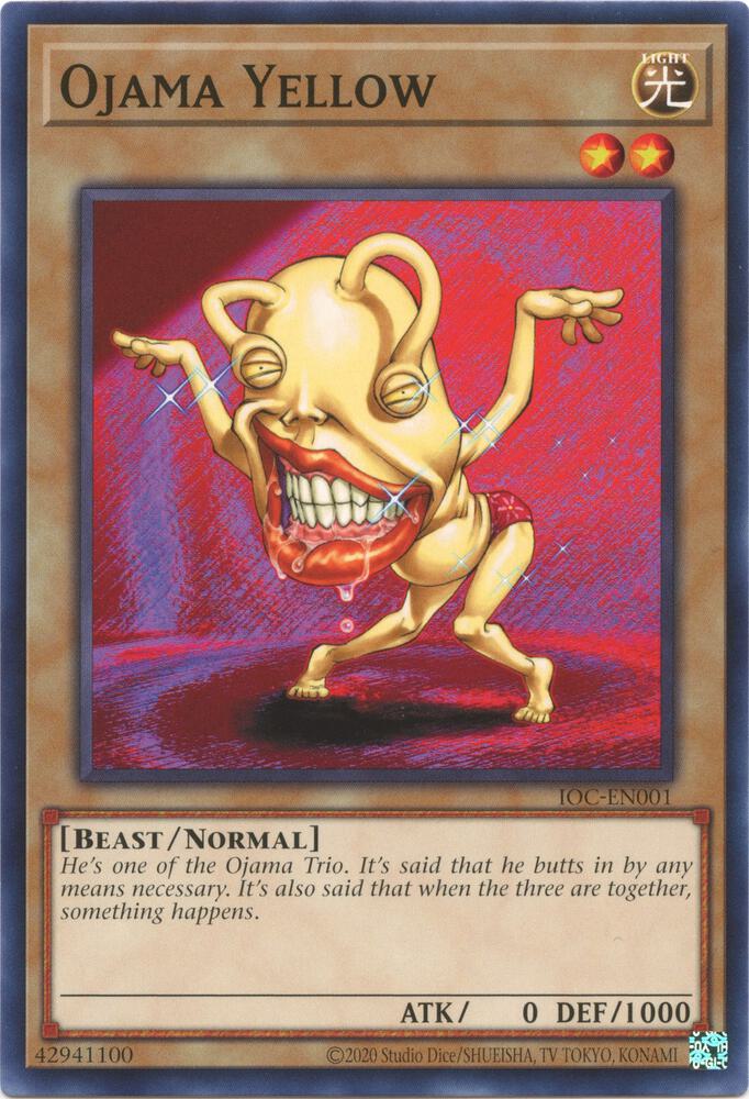 Ojama Yellow IOC-EN001 card from Invasion of Chaos (25th Anniversary Edition)