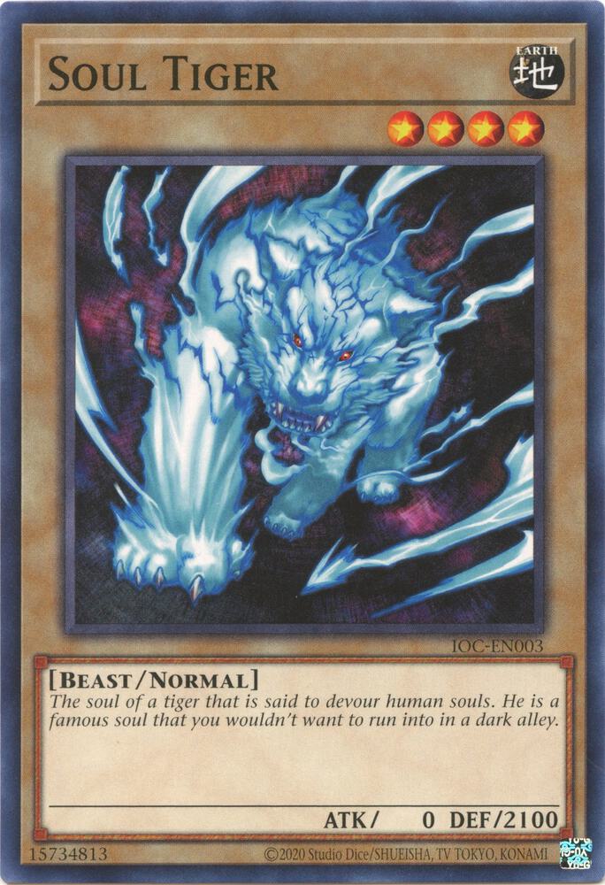 Soul Tiger IOC-EN003 card from Invasion of Chaos (25th Anniversary Edition)