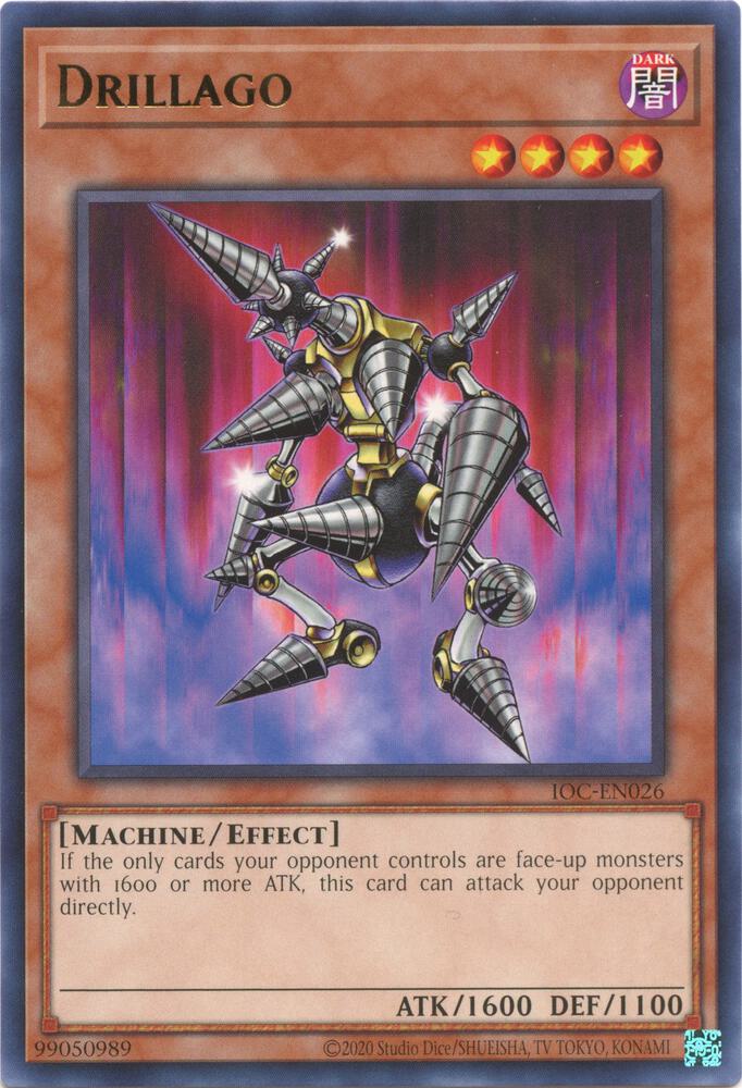 Drillago IOC-EN026 card from Invasion of Chaos (25th Anniversary Edition)