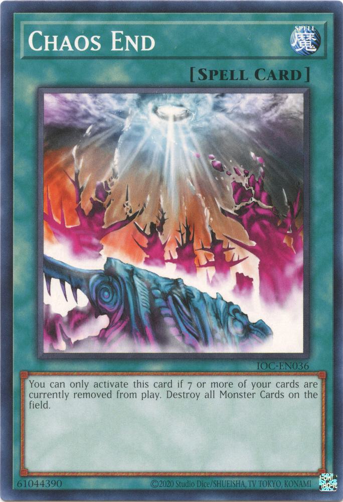 Chaos End IOC-EN036 card from Invasion of Chaos (25th Anniversary Edition)