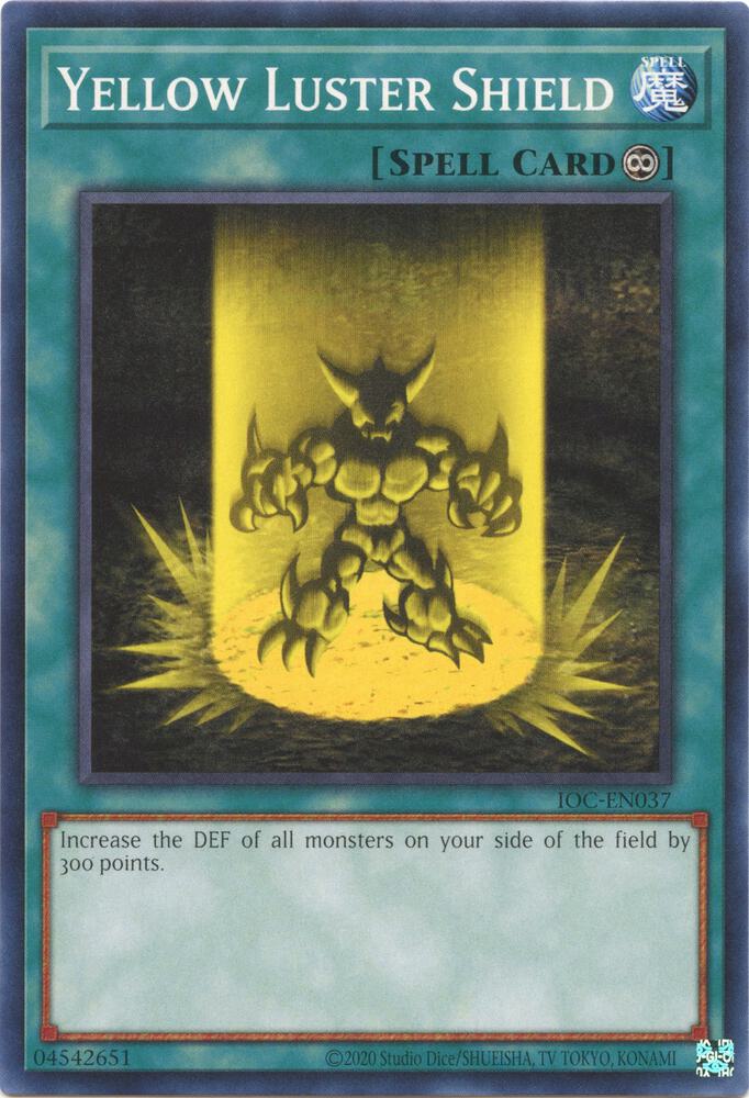 Yellow Luster Shield IOC-EN037 card from Invasion of Chaos (25th Anniversary Edition)