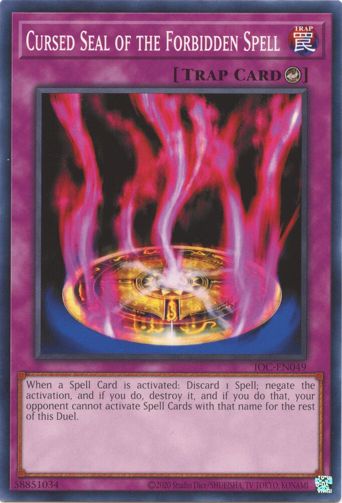 Cursed Seal of the Forbidden Spell IOC-EN049 card from Invasion of Chaos (25th Anniversary Edition)