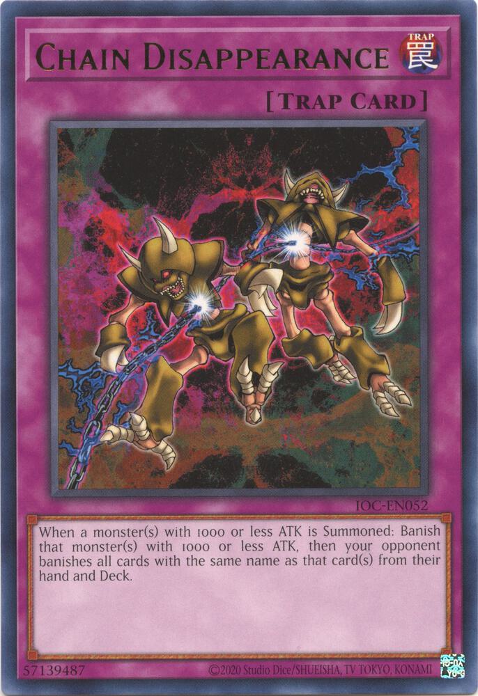 Chain Disappearance IOC-EN052 card from Invasion of Chaos (25th Anniversary Edition)
