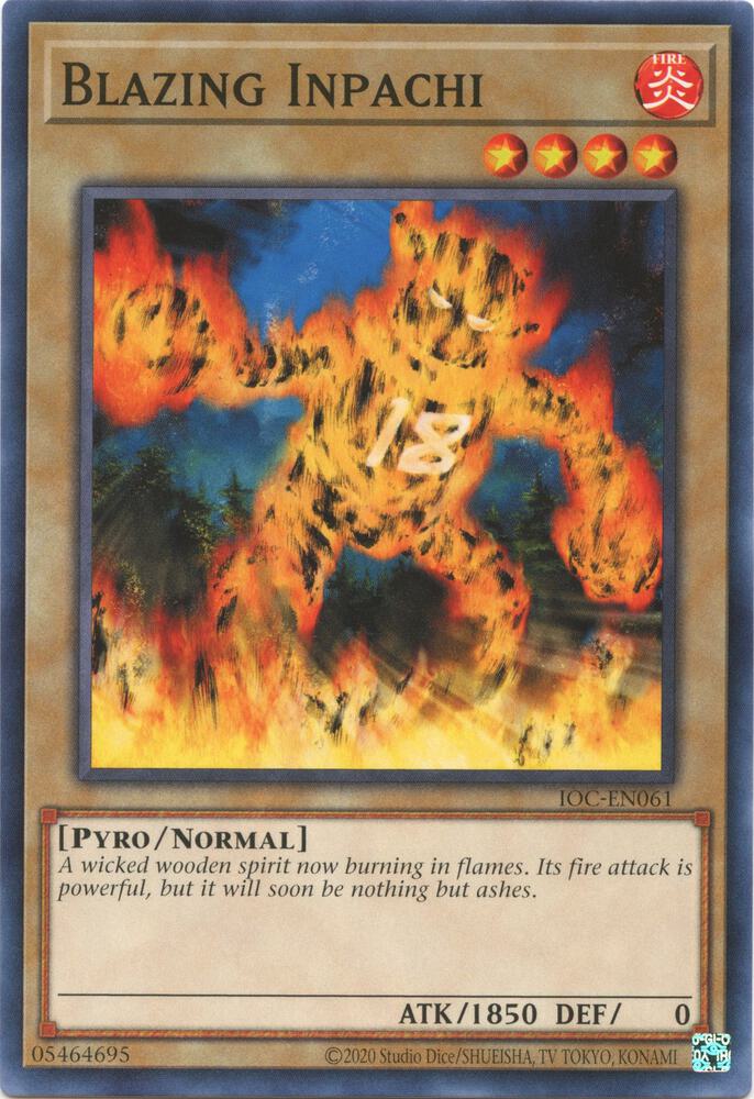Blazing Inpachi IOC-EN061 card from Invasion of Chaos (25th Anniversary Edition)