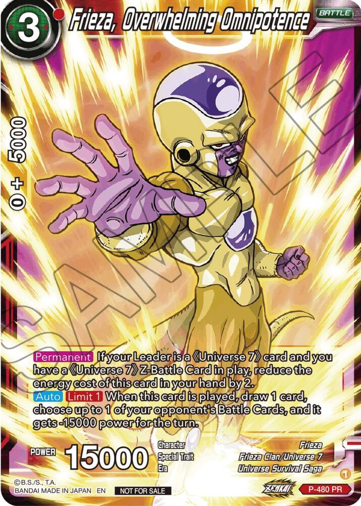 Frieza, Overwhelming Omnipotence (Zenkai Series Tournament Pack Vol.3) P-480 card from Tournament Promotion Cards