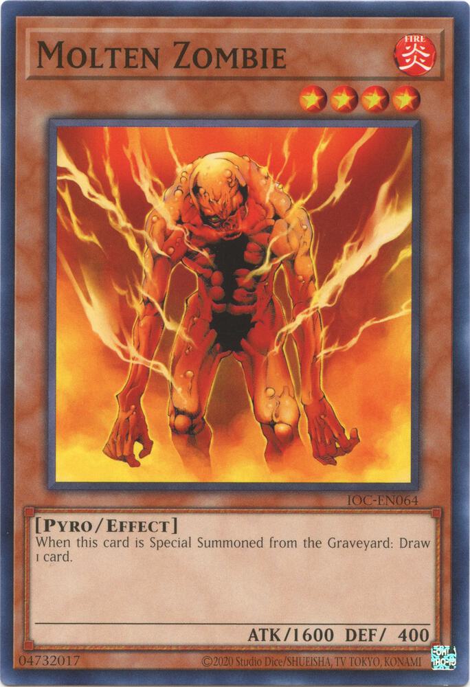 Molten Zombie IOC-EN064 card from Invasion of Chaos (25th Anniversary Edition)