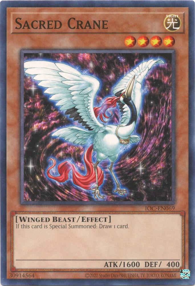 Sacred Crane IOC-EN069 card from Invasion of Chaos (25th Anniversary Edition)