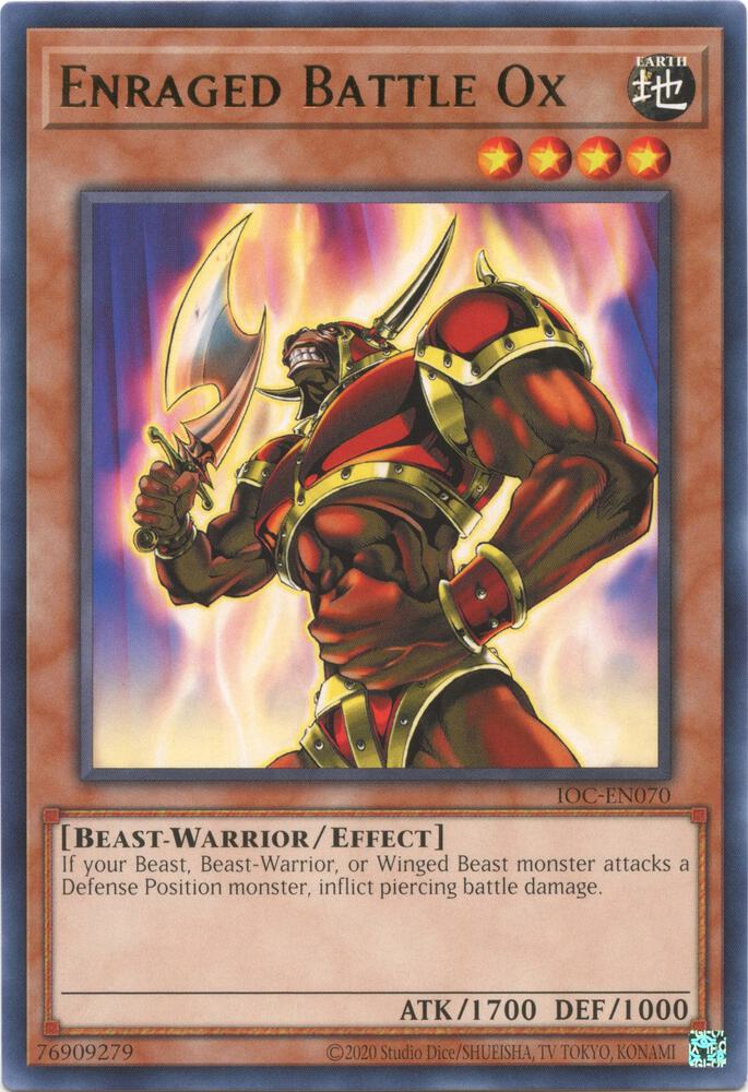Enraged Battle Ox IOC-EN070 card from Invasion of Chaos (25th Anniversary Edition)