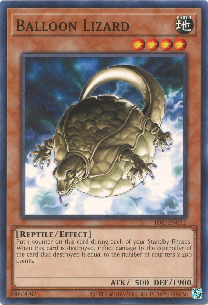 Balloon Lizard IOC-EN072 card from Invasion of Chaos (25th Anniversary Edition)