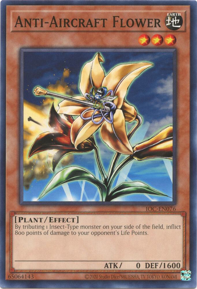 Anti-Aircraft Flower IOC-EN076 card from Invasion of Chaos (25th Anniversary Edition)
