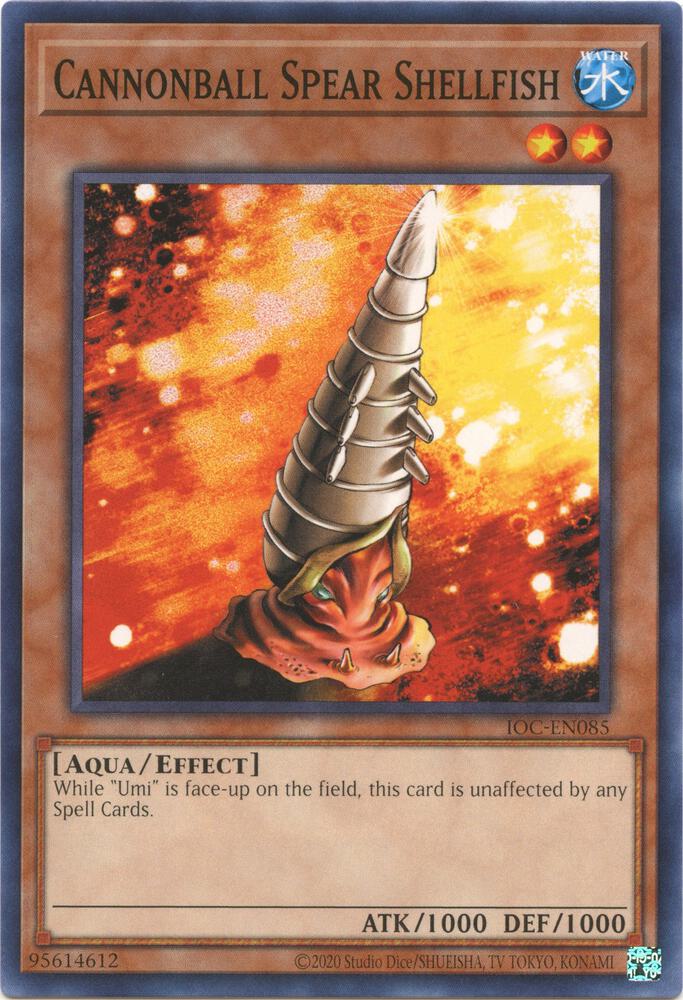 Cannonball Spear Shellfish IOC-EN085 card from Invasion of Chaos (25th Anniversary Edition)