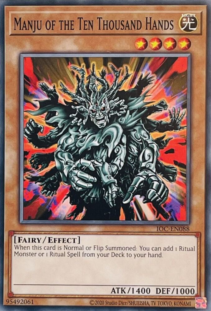 Manju of the Ten Thousand Hands IOC-EN088 card from Invasion of Chaos (25th Anniversary Edition)