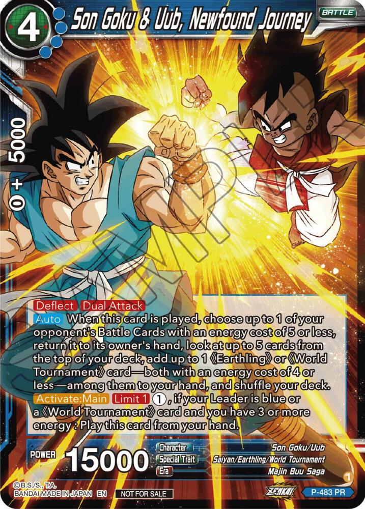 Son Goku & Uub, Newfound Journey (Zenkai Series Tournament Pack Vol.3) P-483 card from Tournament Promotion Cards