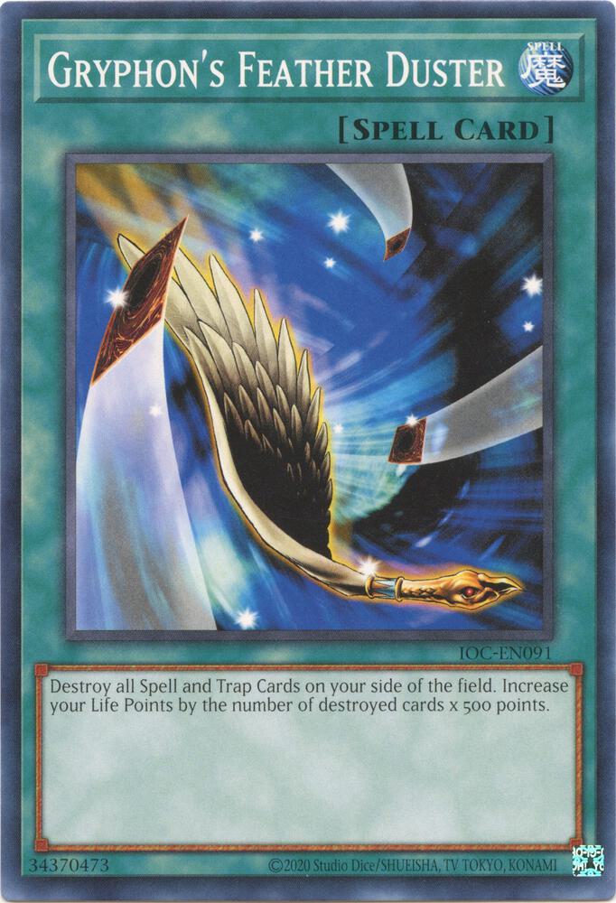 Gryphon's Feather Duster IOC-EN091 card from Invasion of Chaos (25th Anniversary Edition)